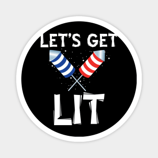 Let's Get Lit Fireworks Magnet